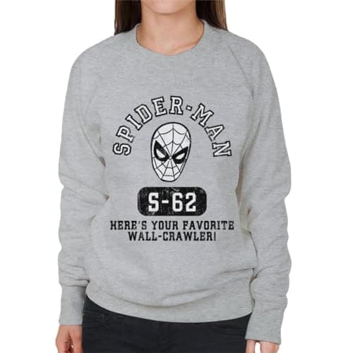 Image of All+Every Marvel Favourite Wall Crawler Spider Man Women's Sweatshirt Heather Grey