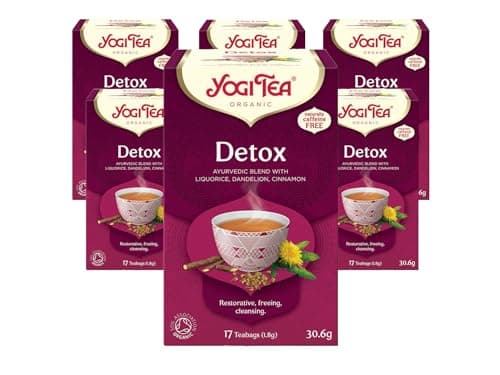 Image of Yogi Tea, Detox Dandelion Burdock Root, Organic Herbal Tea, Naturally Caffeine Free, Blend of Liquorice, Dandelion and Cinnamon, 6 Packs x 17 Tea Bags (102 Teabags Total)