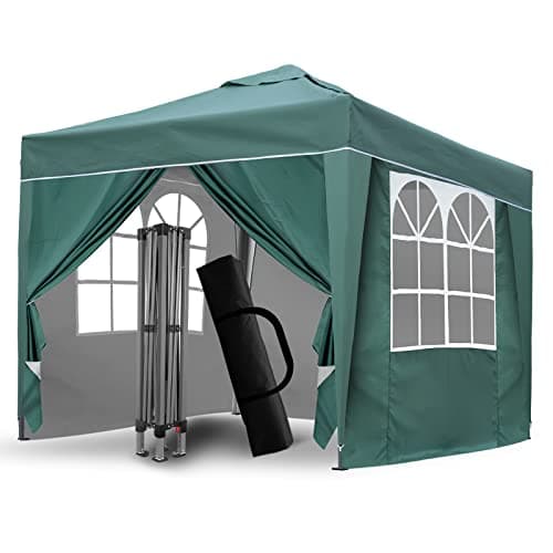 Image of SANHENG Pop Up Gazebo, Pop Up Tent with Weights, Fully Waterproof, All Weather Gazebo ideal for Outdoor Party Camping (3x3m,Green)