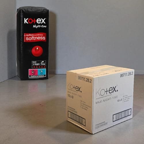 Image of Kotex Maxi Night Time 10 Pads x 8 - Full Box
