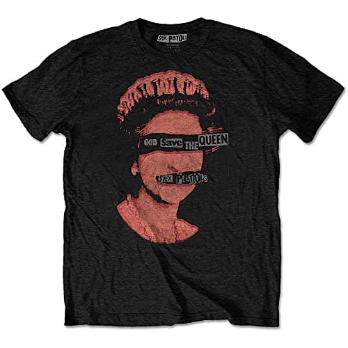 Image of The Sex Pistols T Shirt God Save The Queen Band Logo Official Mens Black XL