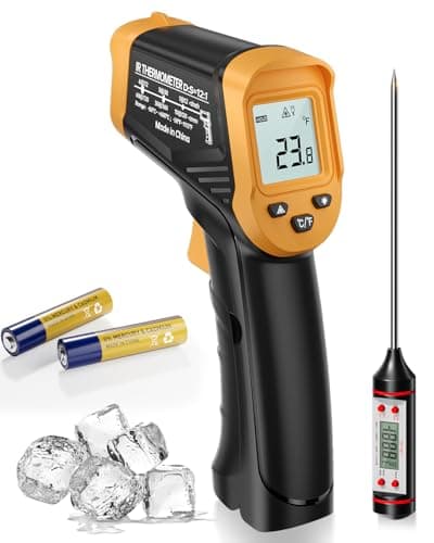 Image of Eventek Infrared Thermometer Gun -50 ° C ~ 600 ° C, Non-Contact Laser Temperature Gun for Cooking, Pizza Oven, Fridge, Infrared Thermometer with Adjustable Emissivity, LCD Screen 304 Meat Thermometer