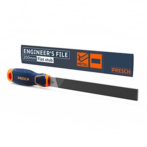 Image of Presch Flat File 200mm - Three-Sided Cut for Filing Right-Angled workpieces Made of Metal and Wood - High-Quality Flat File - Metal File for Steel and Wood