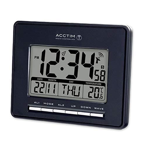 Image of Acctim Infinity 71953 Radio Controlled LCD Alarm Clock in Black