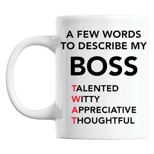 Image of Funny Mug Office Mugs Secret Santa Gift Rude A Few Words to Describe My Boss