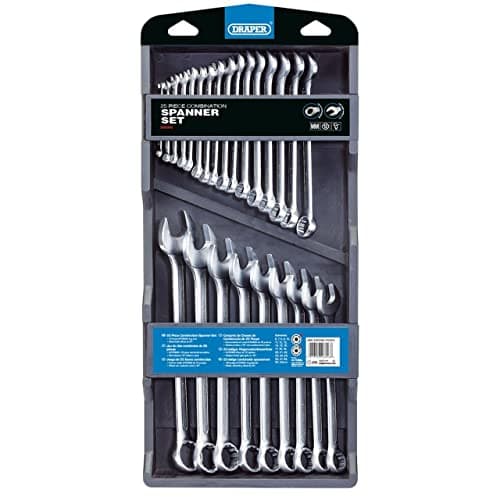Image of Draper 26696 Hi-Torq Metric Combination Spanner Set, 6mm-32mm, 25 Pieces , Blue