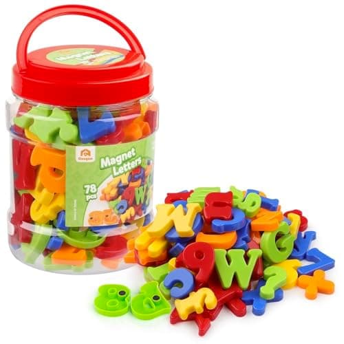 Image of Coogam Uppercase Lowercase Magnetic Letters and Numbers for Children Math Symbols A-Z Alphabet Fridge Magnets Best Educational Toy for Preschool Learning Spelling Counting (78 Pcs)