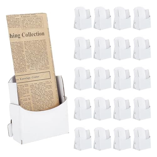Image of NBEADS 25 Pcs Cardboard Brochure Holder, White Corrugated Trifold Literature Stand Rack Blank Flyer Display Stand for Pamphlets, Menus, Magazines Booklets Countertop Organizer, 11.6x6.7x13cm
