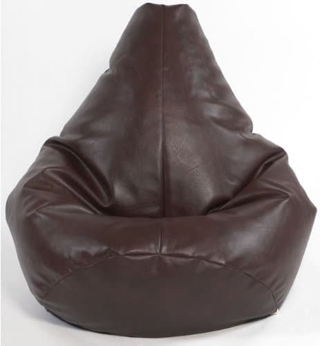 Image of Beautiful Beanbags - X-L Highback Beanbags Faux Leather Gaming Bean Bag Chair - Ready Filled (Brown)