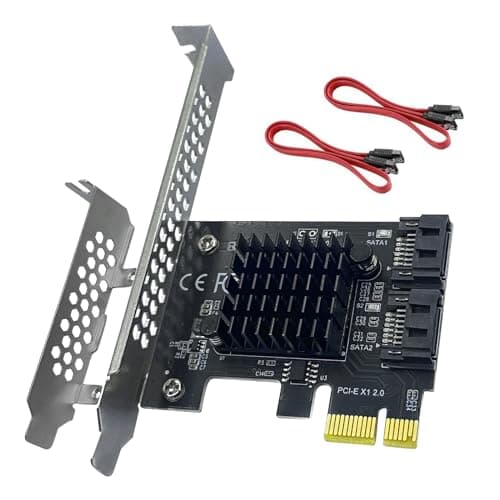 Image of Xdingjiala PCIe SATA 3.0 Expansion Card 2 Port Adapter Card - SATA 6Gbps PCI Express Controller Cards with Low-Profile Bracket,for Windows XP/11/10/8/7/Vista/Linux System