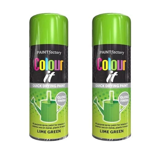 Image of PNJB Lime Green All Purpose Aerosol Spray Paint, Quick Drying Spray, Versatile, Fast Dry And Excellent Coverage For Metal, Wood, Plastic, 400ML (2PCS)