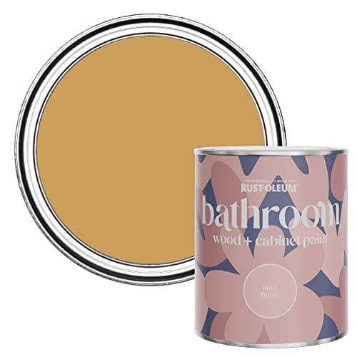 Image of Rust-Oleum Yellow Moisture Resistant Bathroom Wood and Cabinet Paint in Matt Finish - DIJON 750ML
