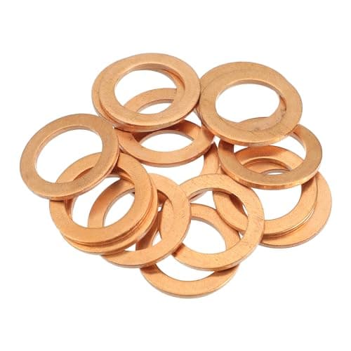 Image of Motoforti Car Oil Drain Plug Gaskets, Engine Oil Crush Washer Seals, for Mercedes-Benz SL 550 07-12, Copper, No.007603014106, Gold Tone, 15 Pcs