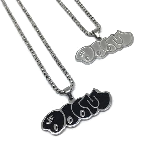 Image of MF DOOM Graffiti Stainless Steel Necklace | Silver Black Hip Hop Rap Music Album Gifts For Lovers Fans Doomsday Gladiator (Black)