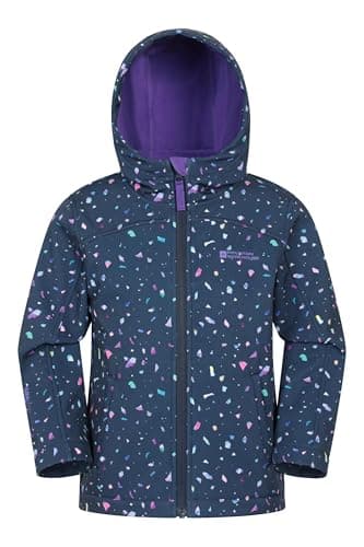 Image of Mountain Warehouse Exodus Kids Softshell Jacket - Breathable, Water Resistant, Fleece Lined, Wind Resistant Coat, Boys & Girls - For Spring Summer & Outdoors Berry (05) Kids Size 11-12 Years