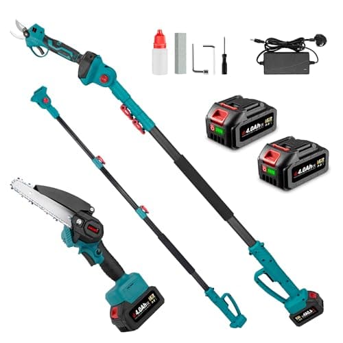 Image of Cordless Pole Saw - 6 Inch Electric Chainsaw with 8.5Ft Detachable Extension Pole for Tree Trimming and Pruning Branches