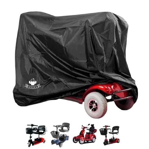 Image of Mobility Scooter Storage Cover Outdoor, 122x 56 x 97CM - Rainproof, UV-Proof, Windproof, Waterproof Mobility Scooter Accessories, Electric Wheelchair Cover Machine Washable (Black)
