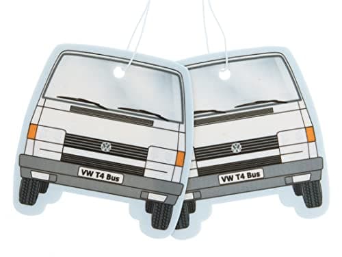 Image of BRISA VW Collection - Volkswagen Air Freshener, Room Freshener, Deodorizer for Cars T4 Bus Campervan Motif (Piña Colada/White/Set of 2)