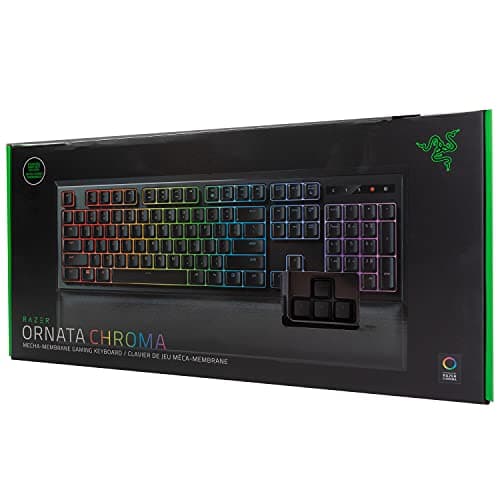 Image of Razer Ornata Chroma Gaming Keyboard: Hybrid Mechanical Key Switches - Customizable Chroma RGB Lighting - Individually Backlit Keys - Detachable Plush Wrist Rest - Programmable Macro Functionality