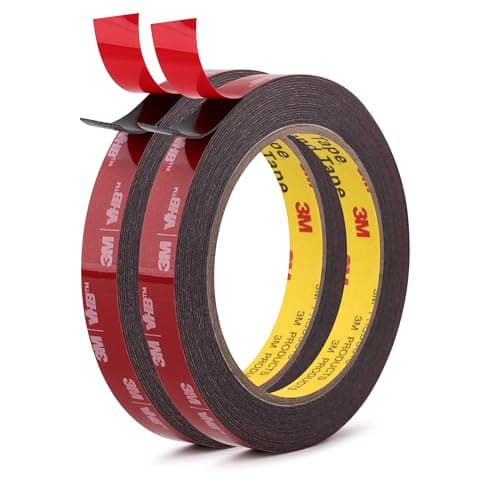 Image of 3M Double Sided Tape Heavy Duty Mounting Tape 13mm x 5.5m 2 Pack Strong Adhesive Waterproof Foam Tape 5925 Perfect for Automotive Home Office Decor Indoor and Outdoor Walls Black