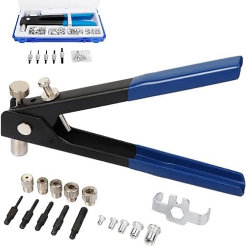 Image of 86pcs Hand Rivet Tool Nut Setter Kit, Heavy Duty Blind Rivet Gun Kit with Metric Rivet Nuts, Metric Mandrels and M3/M4/M5/M6/M8 Rivnuts