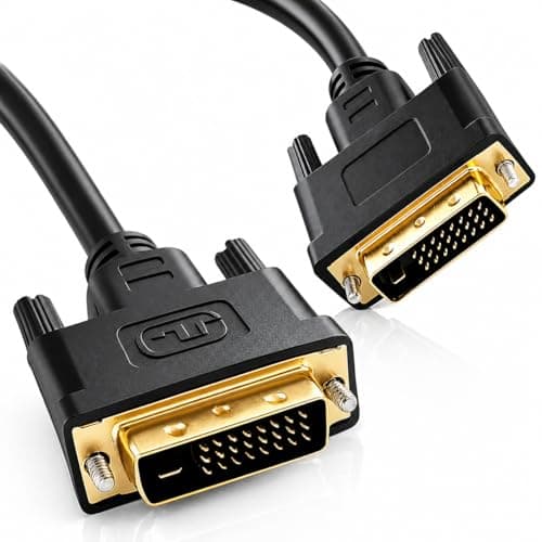 Image of 1.5m DVI to VGA Cable, Adapter Lead with Gold-Plated Connectors, Durable Braided Full HD 1080P Video Cable for Connecting PC Desktop Laptop Graphics Card to Monitor Projector or Display Screen
