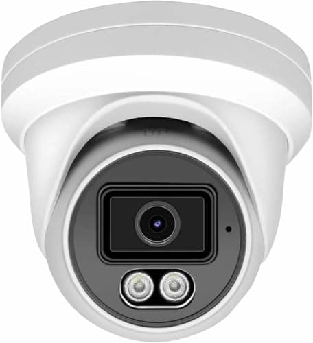 Image of JUSTOP 2.4MP Dome CCTV Security Camera With Microphone, 1080P HD 4-in-1 HD TVI/CVI/AHD /960H, AOC, Microphone, Outdoor Weather Proof IP66, 3.6mm Lens, 20M Night Vision (White With MIC)