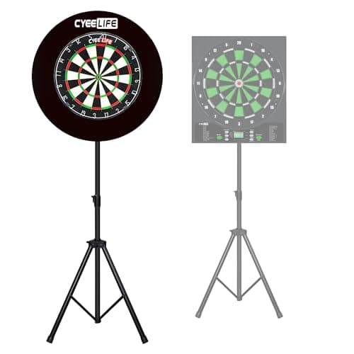 Image of CyeeLife Dartboard Stand, Professional Portable Tripod Dartboard Travel Stand, Black