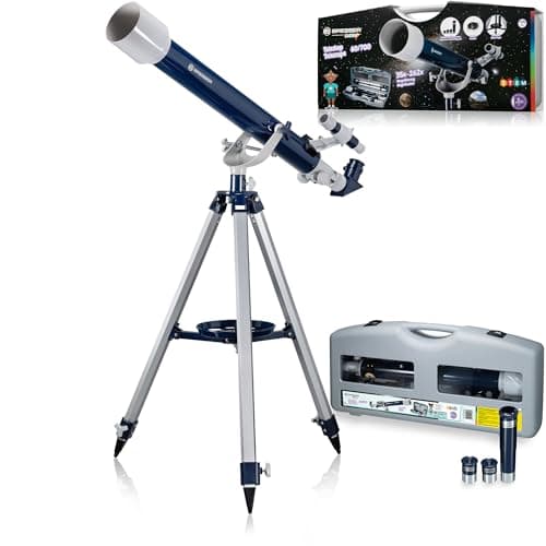 Image of Bresser Junior Telescope 60/700 AZ Refractor Telescope - Blue/Grey