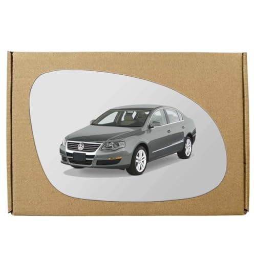 Image of GAPlus Replacement Wing Mirror Glass Compatible with Volkswagen VW Passat 2005-2010 Convex Right Driver Off Side