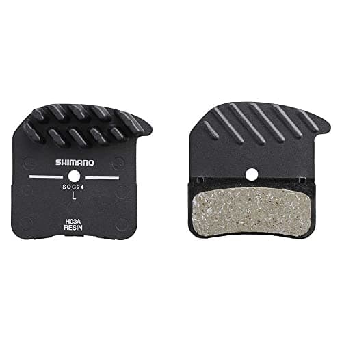 Image of SHIMANO H03A disc pads and spring, alloy back with cooling fins, resin, Black