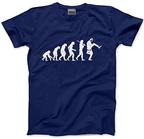 Image of HotScamp Evolution of The Silly Walks Men's Unisex T-Shirt - Navy X-Large