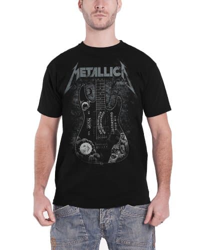 Image of Live Nation Men's Metallica - Kirk Ouija Guitar Crew Neck Short Sleeve T-Shirt, Black, X-Large
