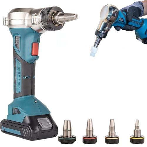 Image of PEX Pipe Expander Tool Kit, Auto-Rotating Heads, Plumbing Pressing Tool with 2 Batteries & Case for Efficient Repairs & Installations