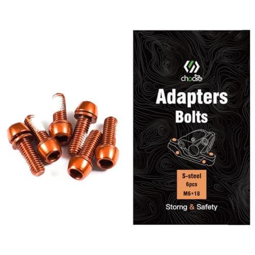 Image of CNCLOL MTB Brake Caliper bolts,Bike Brake Caliper bolts M6x18mm Steel alloy,Orange