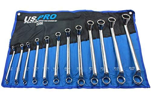 Image of US PRO Tools 12PC Metric Double Offset Ring Spanner Set 6-32mm 2206