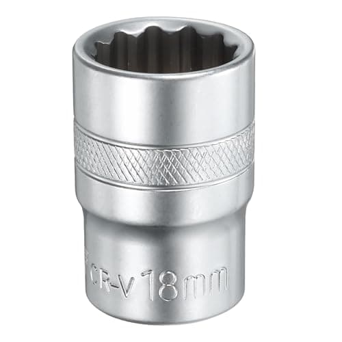 Image of Youzzei 18mm 1/2 Inch Square Drive Socket, 12 Point Metric Socket, Polishing Chrom Vanadium Alloy Steel 18mm Sockets 1/2" Drive for Car Repair Mechanical Maintenance Home Use