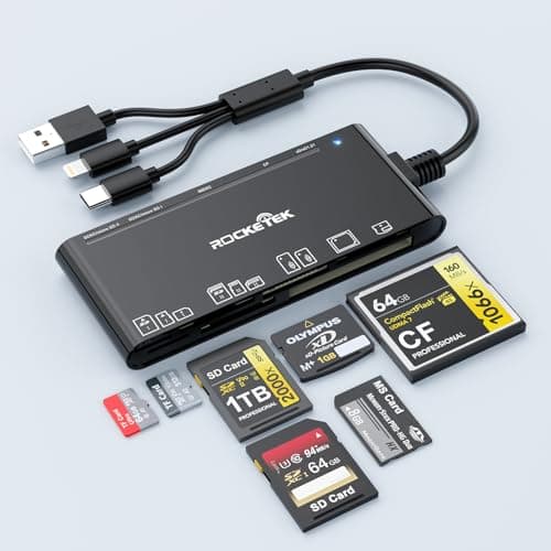 Image of 7 IN 3 USB 3.0 Multi Card Reader Adapter, Memory Card Reader for SD,CF,XD,Micro SD,TF,MS Cards, 5Gbps High-Speed USB C SD Card Reader for iPhone 16/15/14/iPad/MacBook/Samsung, Windows,Mac OS,Linux