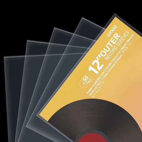 Image of GPXIIZ Vinyl Sleeves Outer 12 Inch | 50x Crystal Clear Record Sleeves | 3 Mil Thick | Acid-Free & High-Density Polypropylene | Plastic Protective Vinyl Album Covers for 12" Single Double Albums & LPs