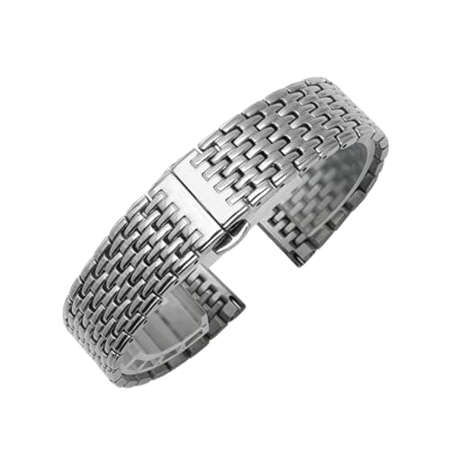 Image of ROUHO Stainless Steel Watch Strap Metal Replacement Bracelet Slim Polished Link Band for La Grande Classique de Longines - Silvery 13mm