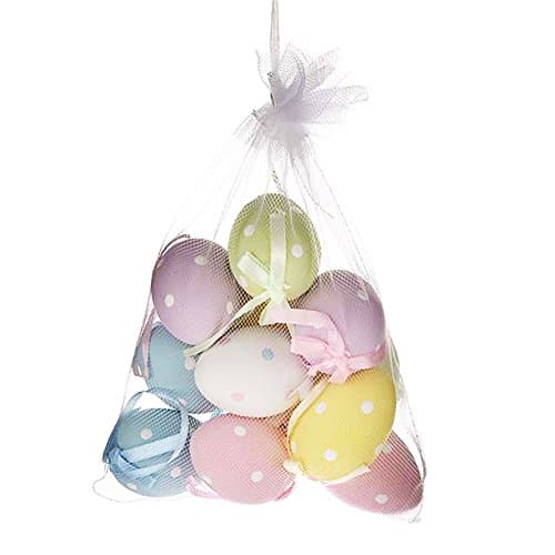 Image of FloristryWarehouse Hanging Easter Eggs 6cm Pastel Polka Dot x 12