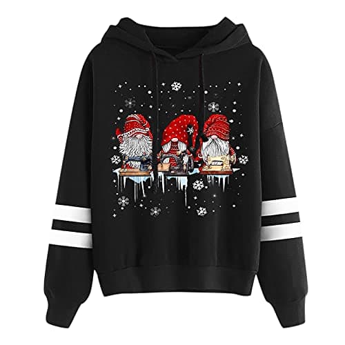 Image of Generisch 2025 Long Sweatshirt Sleeves Christmas Women with Printed Top Women's Hoodies Sweatshirts Japanese Kimono Women, black, M