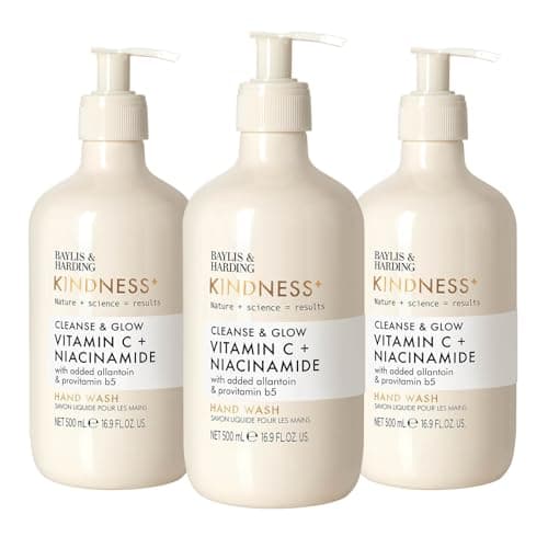 Image of Baylis & Harding Kindness + Vitamin C & Niacinamide, Orange & Mango Fragrance, 500 ml Cleanse & Glow Hand Wash (Pack of 3) - Vegan Friendly