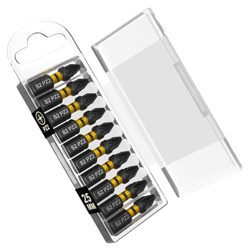 Image of 10 x SabreCut SCRK006 25mm Pozi Pozidriv PZ2 Magnetic Impact Screwdriver Drill Driver Bits Set Single Ended Heavy Duty
