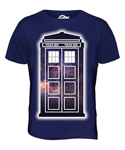 Image of Candymix - Space Police Box - Mens T Shirt Top T-Shirt, Size Small, Colour Navy