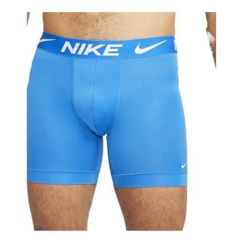 Image of Nike Men's Essential Micro Stretch Boxer Brief Underwear (3-Pack), Photo Blue/Dark Grey/Black, S