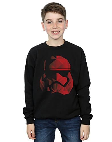 Image of Star Wars Boys The Last Jedi Stormtrooper Red Cubist Helmet Sweatshirt 9-11 Years Black