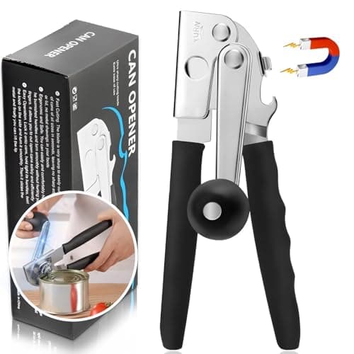 Image of Hand Crank Can Opener,Commercial Can Opener Manual Heavy Duty with Comfortable Extra-Long Handles,for Seniors and Kitchen, Large Handheld Can Open Easy for Big Cans (Black)