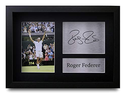 Image of HWC Trading FR Roger Federer Gift Signed FRAMED A4 Printed Autograph Tennis Gifts Print Photo Picture Display