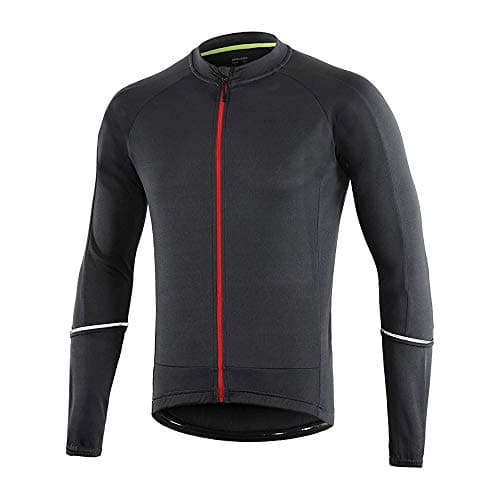 Image of Dooy Men's Cycling Bike Jersey Short Sleeves Biking Running Shirts 3+1 Pockets, Breathable Quick Dry MTB Shirt (Red and Black, M)